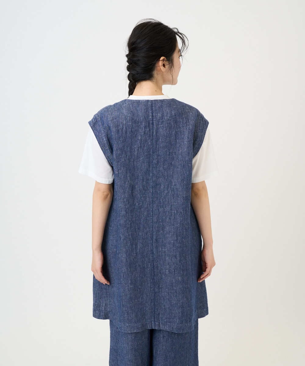 NGDGE41390 GIANNI LO GIUDICE(ジャンニ ロ ジュディチェ) [洗える]デニム調リネンジレ ネイビー