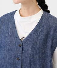 NGDGE41390 GIANNI LO GIUDICE(ジャンニ ロ ジュディチェ) [洗える]デニム調リネンジレ ネイビー