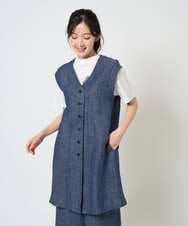 NGDGE41390 GIANNI LO GIUDICE(ジャンニ ロ ジュディチェ) [洗える]デニム調リネンジレ ネイビー