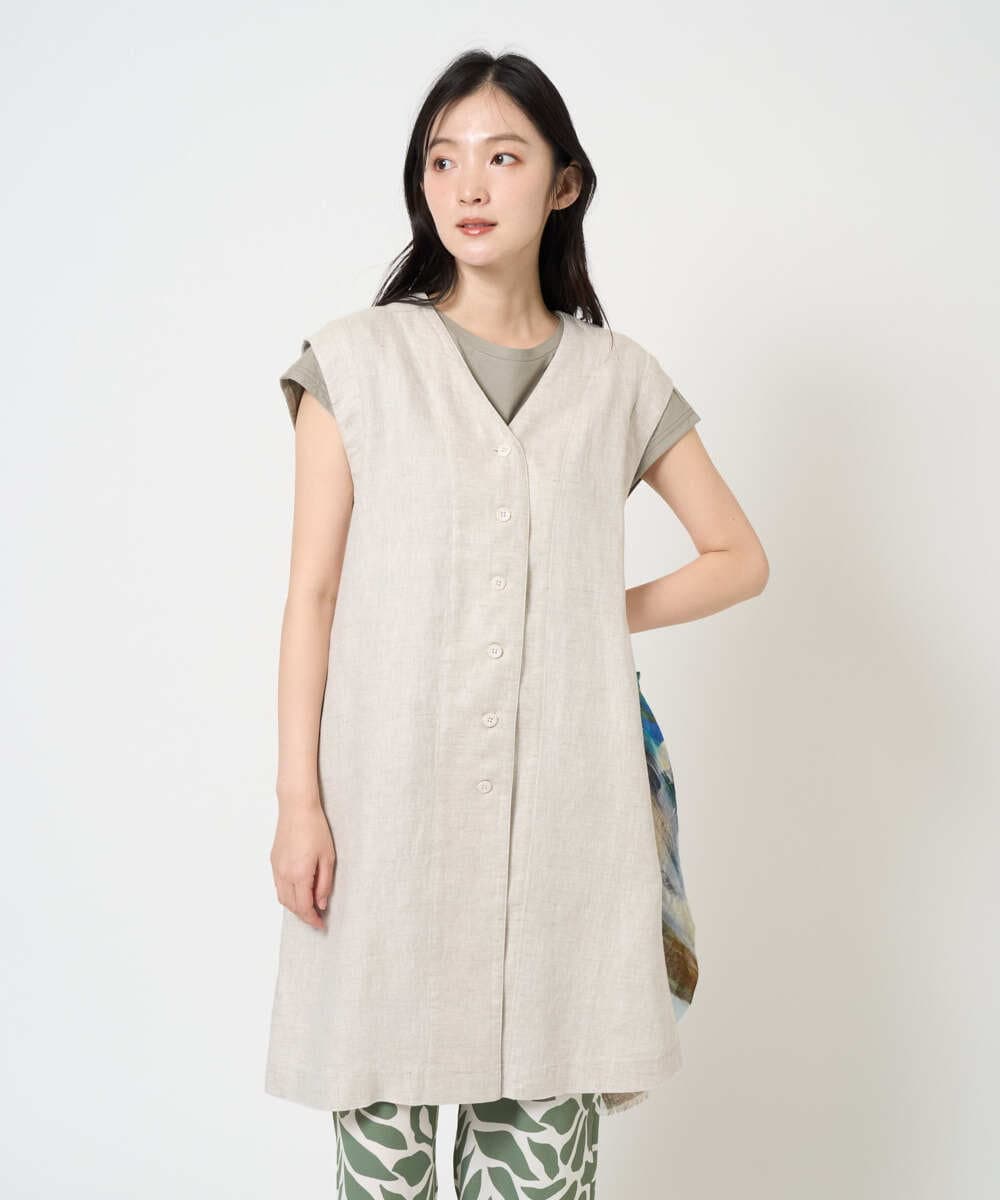 NGDGE41390 GIANNI LO GIUDICE(ジャンニ ロ ジュディチェ) [洗える]デニム調リネンジレ ネイビー