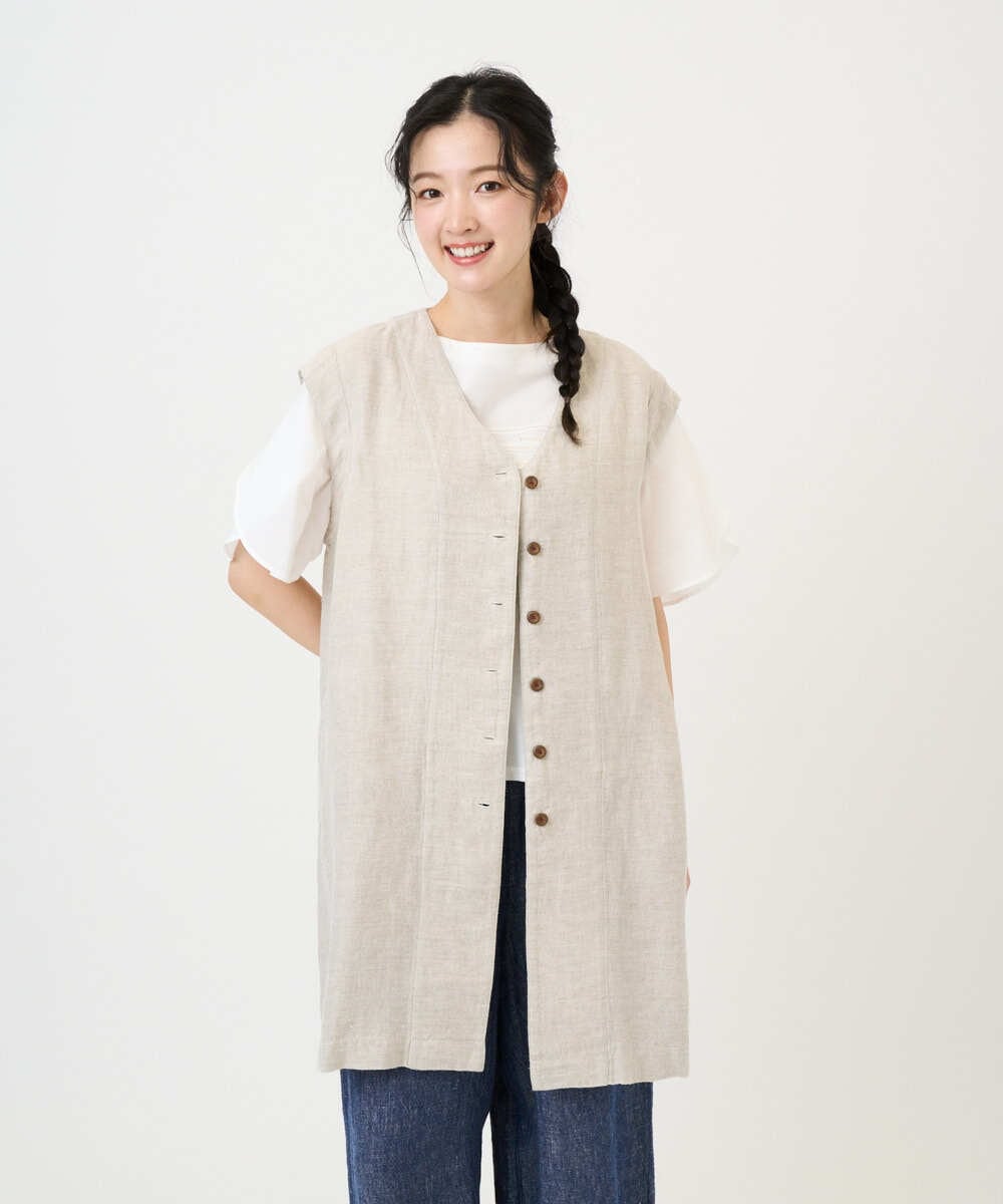 NGDGE41390 GIANNI LO GIUDICE(ジャンニ ロ ジュディチェ) [洗える]デニム調リネンジレ ベージュ