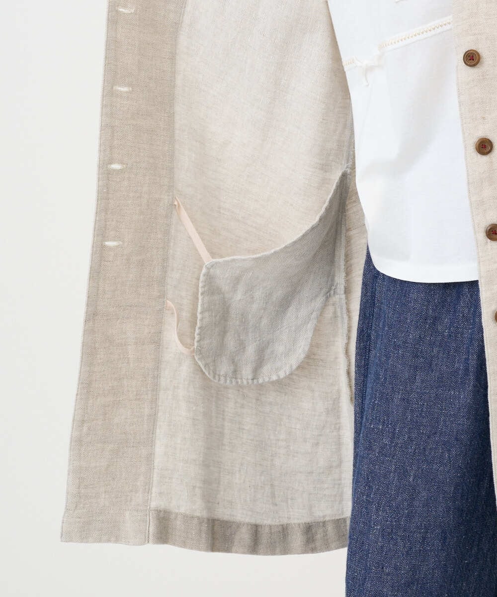 NGDGE41390 GIANNI LO GIUDICE(ジャンニ ロ ジュディチェ) [洗える]デニム調リネンジレ ベージュ