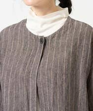 NGDGE50430 GIANNI LO GIUDICE(ジャンニ ロ ジュディチェ) [洗える]リネンステッチストライプジャケット ブラック