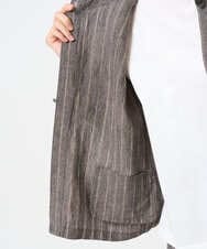 NGDGE50430 GIANNI LO GIUDICE(ジャンニ ロ ジュディチェ) [洗える]リネンステッチストライプジャケット ブラック