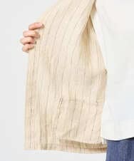 NGDGE50430 GIANNI LO GIUDICE(ジャンニ ロ ジュディチェ) [洗える]リネンステッチストライプジャケット ブラック