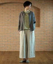 NGDGE50430 GIANNI LO GIUDICE(ジャンニ ロ ジュディチェ) [洗える]リネンステッチストライプジャケット ブラック