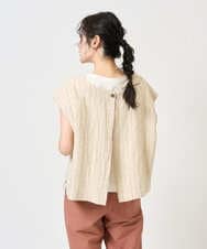 NGDGE51300 GIANNI LO GIUDICE(ジャンニ ロ ジュディチェ) [洗える]リネンステッチストライプベスト ブラック