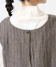 NGDGE51300 GIANNI LO GIUDICE(ジャンニ ロ ジュディチェ) [洗える]リネンステッチストライプベスト ブラック