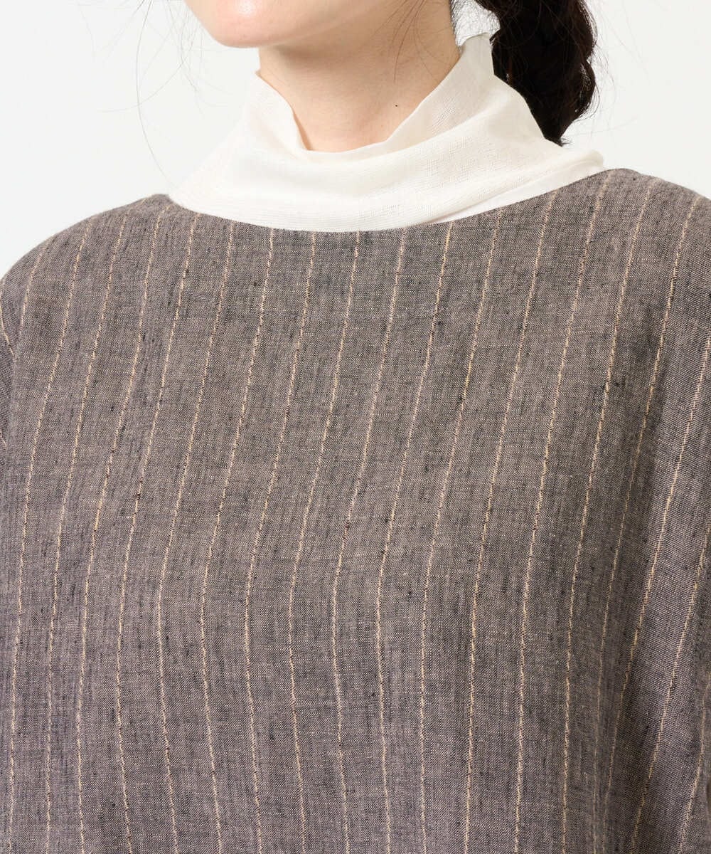 NGDGE51300 GIANNI LO GIUDICE(ジャンニ ロ ジュディチェ) [洗える]リネンステッチストライプベスト ブラック