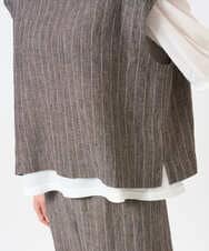 NGDGE51300 GIANNI LO GIUDICE(ジャンニ ロ ジュディチェ) [洗える]リネンステッチストライプベスト ブラック