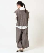 NGDGE51300 GIANNI LO GIUDICE(ジャンニ ロ ジュディチェ) [洗える]リネンステッチストライプベスト ブラック