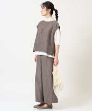 NGDGE51300 GIANNI LO GIUDICE(ジャンニ ロ ジュディチェ) [洗える]リネンステッチストライプベスト ブラック