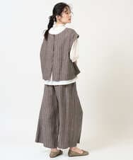 NGDGE51300 GIANNI LO GIUDICE(ジャンニ ロ ジュディチェ) [洗える]リネンステッチストライプベスト ブラック