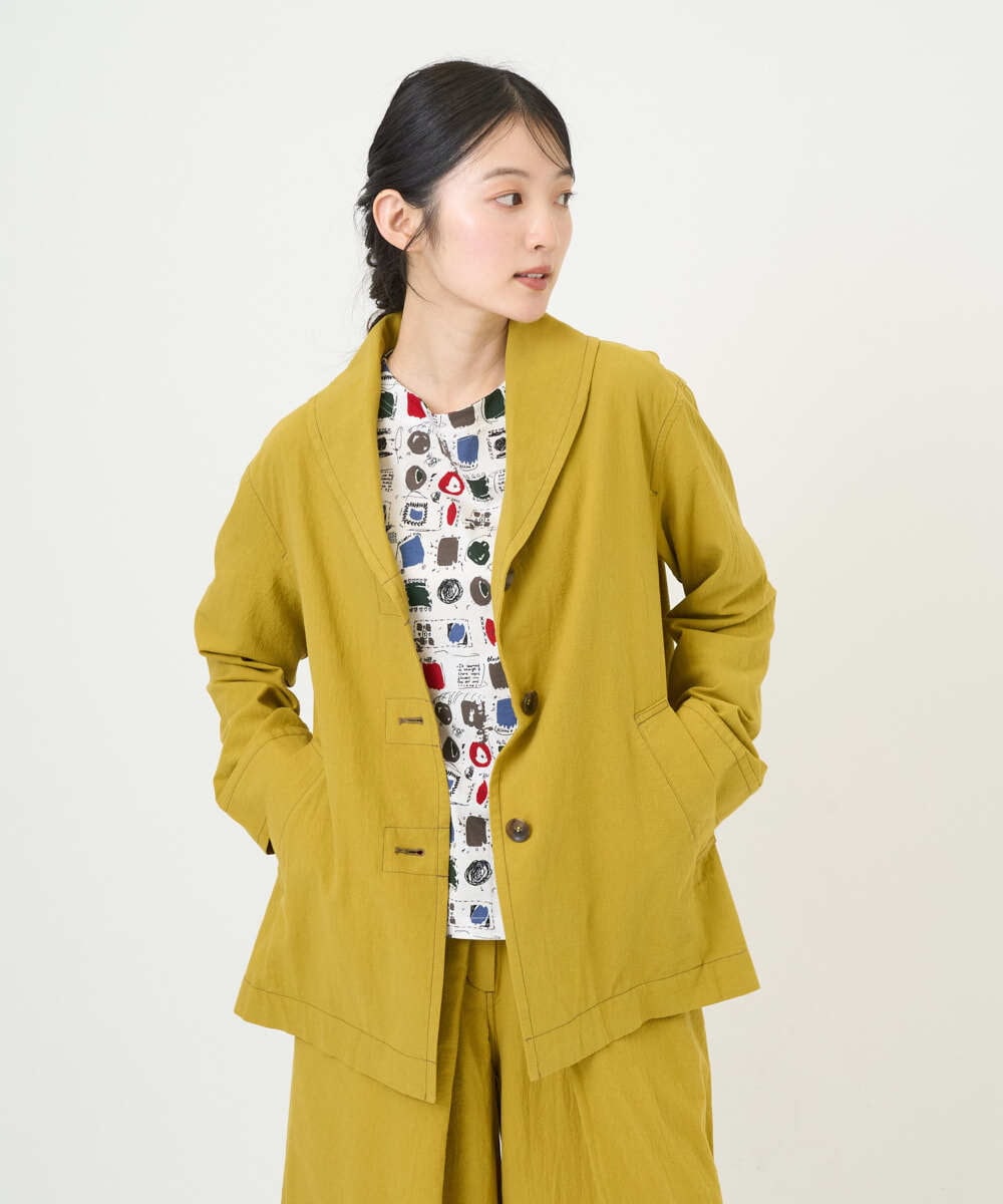 NGDGF26360 GIANNI LO GIUDICE(ジャンニ ロ ジュディチェ) [洗える]コットンナチュラルワッシャージャケット イエロー