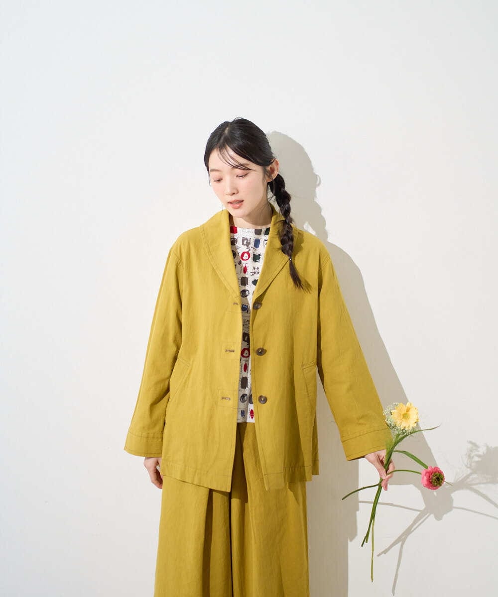 NGDGF26360 GIANNI LO GIUDICE(ジャンニ ロ ジュディチェ) [洗える]コットンナチュラルワッシャージャケット イエロー