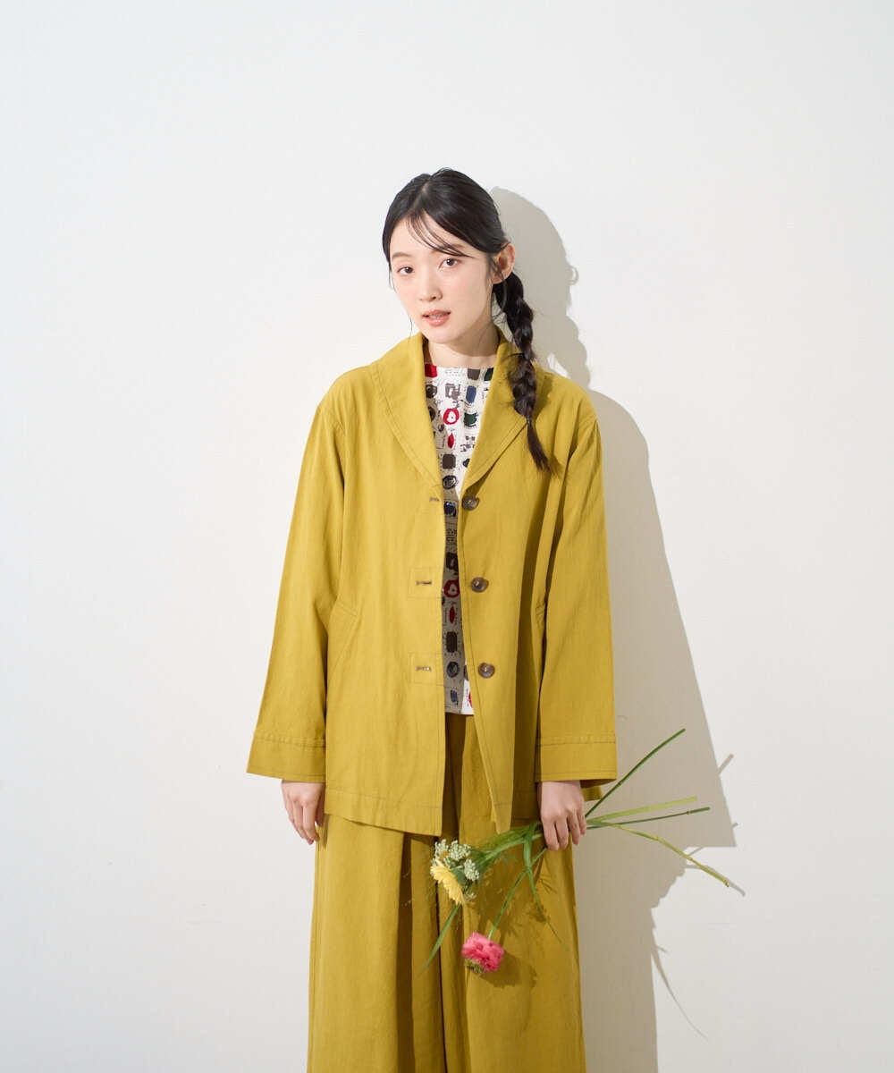 NGDGF26360 GIANNI LO GIUDICE(ジャンニ ロ ジュディチェ) [洗える]コットンナチュラルワッシャージャケット イエロー