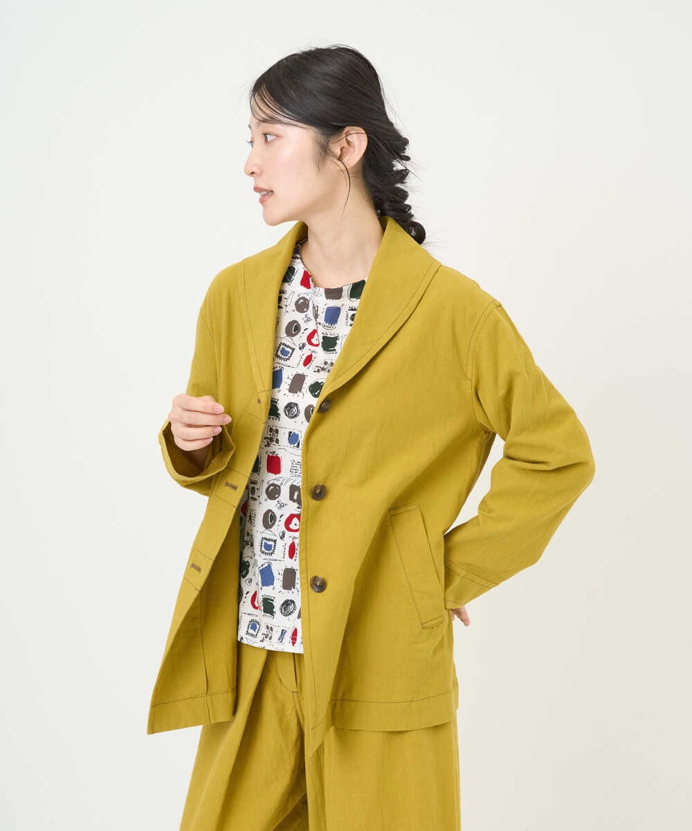 NGDGF26360 GIANNI LO GIUDICE(ジャンニ ロ ジュディチェ) [洗える]コットンナチュラルワッシャージャケット イエロー