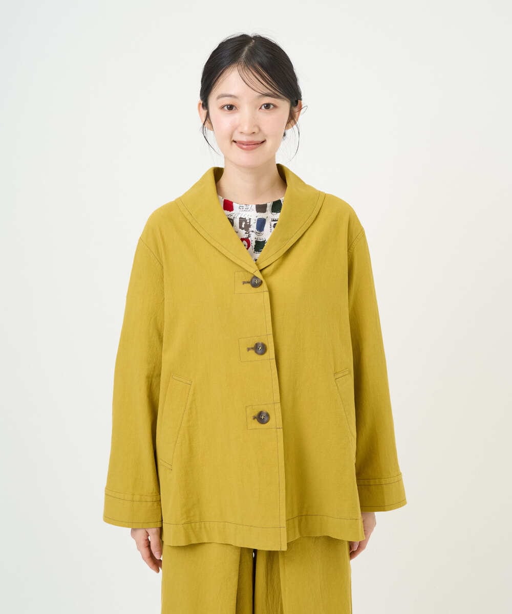 NGDGF26360 GIANNI LO GIUDICE(ジャンニ ロ ジュディチェ) [洗える]コットンナチュラルワッシャージャケット イエロー