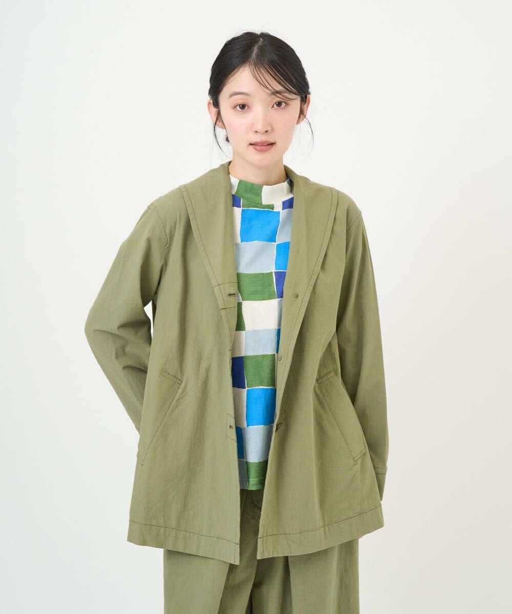 NGDGF26360 GIANNI LO GIUDICE(ジャンニ ロ ジュディチェ) [洗える]コットンナチュラルワッシャージャケット グリーン