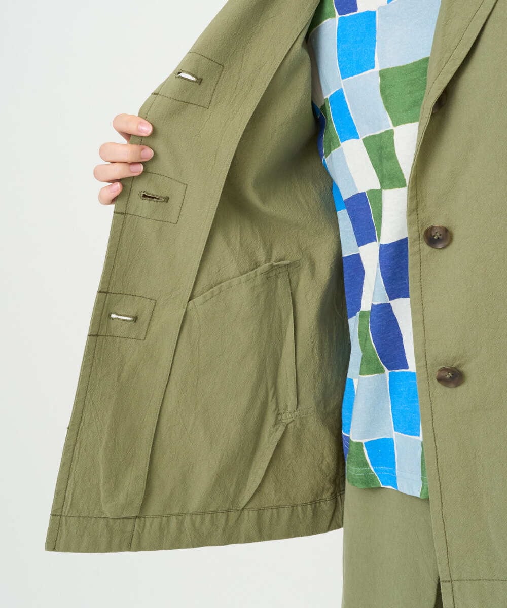 NGDGF26360 GIANNI LO GIUDICE(ジャンニ ロ ジュディチェ) [洗える]コットンナチュラルワッシャージャケット グリーン