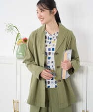 NGDGF26360 GIANNI LO GIUDICE(ジャンニ ロ ジュディチェ) [洗える]コットンナチュラルワッシャージャケット グリーン