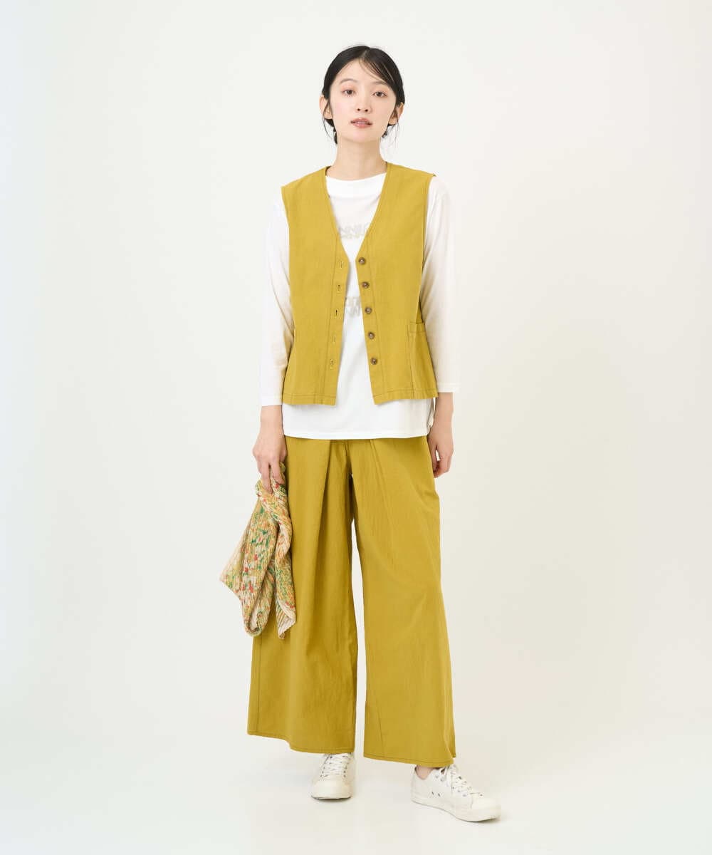 NGDGF27270 GIANNI LO GIUDICE(ジャンニ ロ ジュディチェ) [洗える]コットンナチュラルワッシャーベスト イエロー