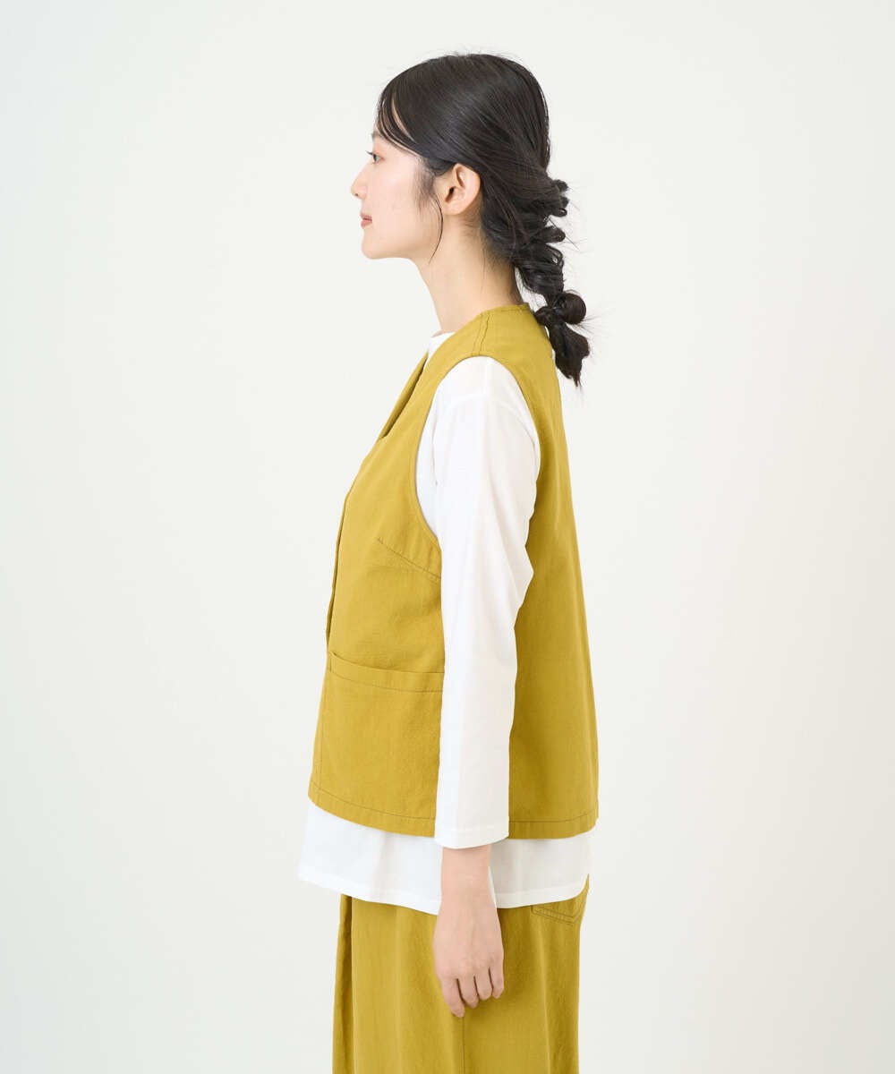 NGDGF27270 GIANNI LO GIUDICE(ジャンニ ロ ジュディチェ) [洗える]コットンナチュラルワッシャーベスト イエロー