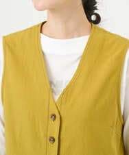 NGDGF27270 GIANNI LO GIUDICE(ジャンニ ロ ジュディチェ) [洗える]コットンナチュラルワッシャーベスト イエロー