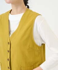 NGDGF27270 GIANNI LO GIUDICE(ジャンニ ロ ジュディチェ) [洗える]コットンナチュラルワッシャーベスト イエロー