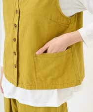 NGDGF27270 GIANNI LO GIUDICE(ジャンニ ロ ジュディチェ) [洗える]コットンナチュラルワッシャーベスト イエロー