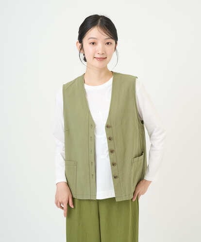 NGDGF27270 GIANNI LO GIUDICE [洗える]コットンナチュラルワッシャーベスト