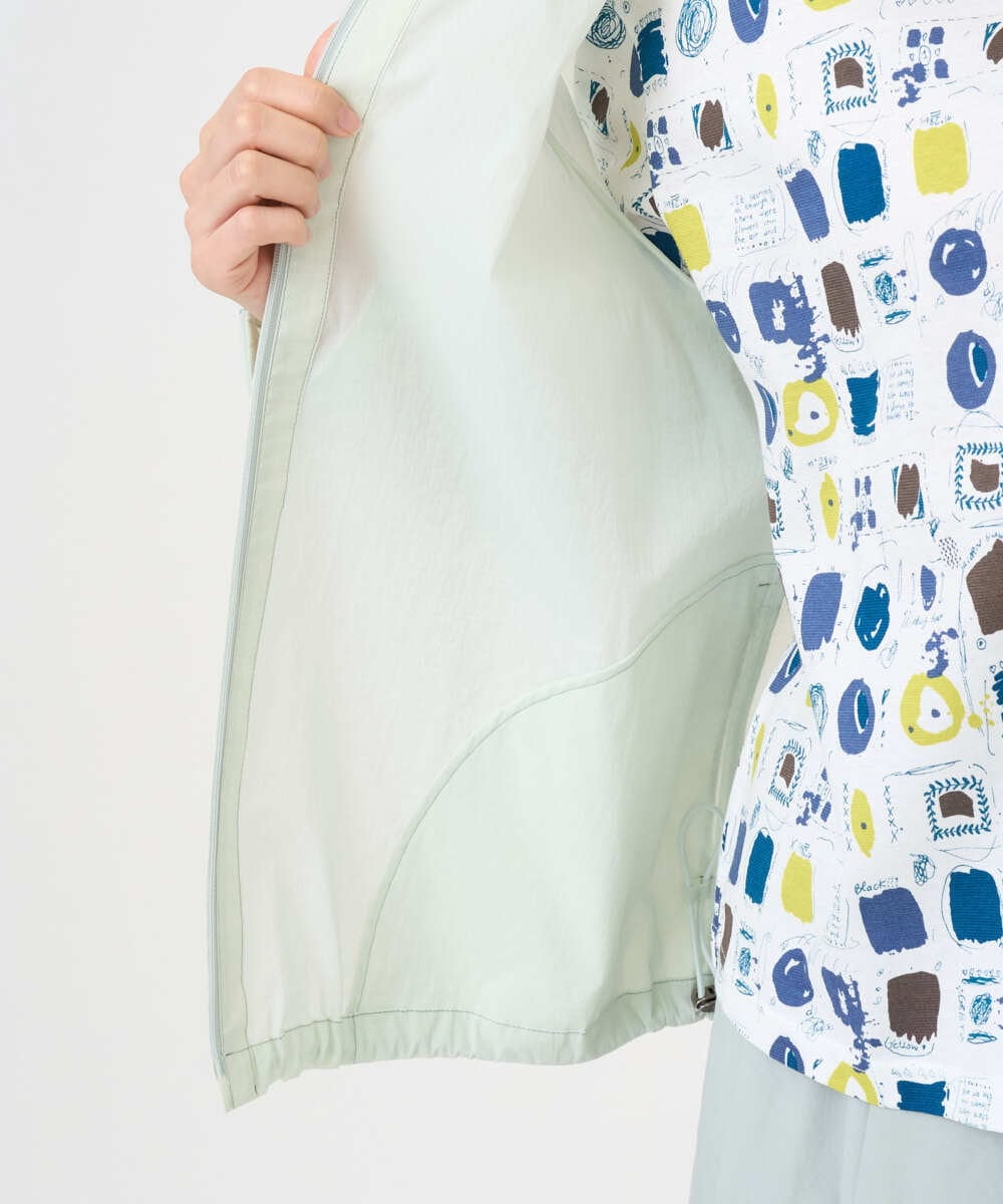 NGDGF37290 GIANNI LO GIUDICE(ジャンニ ロ ジュディチェ) [洗える]ナイロンストレッチタフタブルゾン ミントグリーン