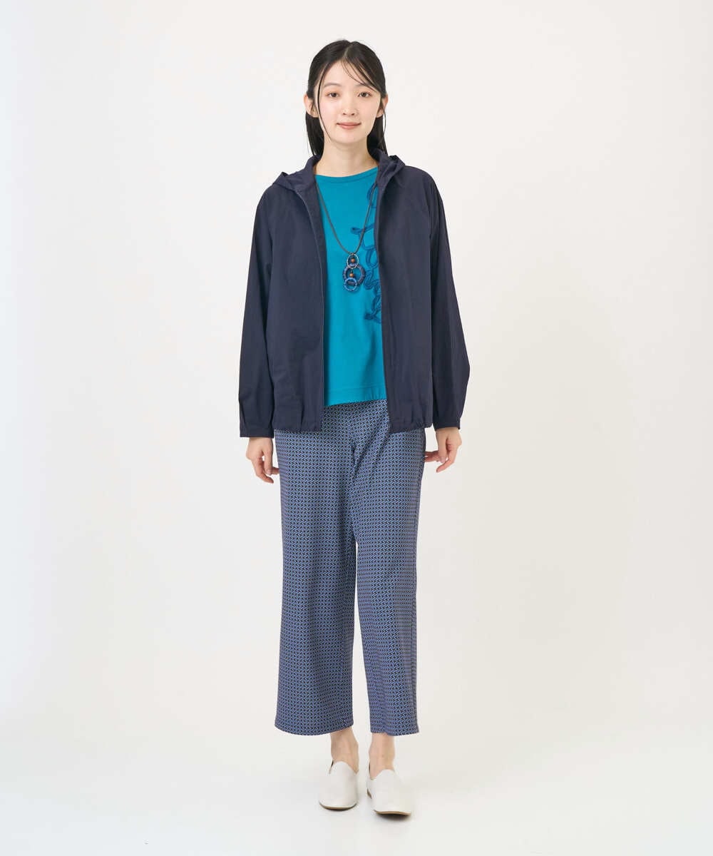 NGDGF37290 GIANNI LO GIUDICE(ジャンニ ロ ジュディチェ) [洗える]ナイロンストレッチタフタブルゾン ネイビー