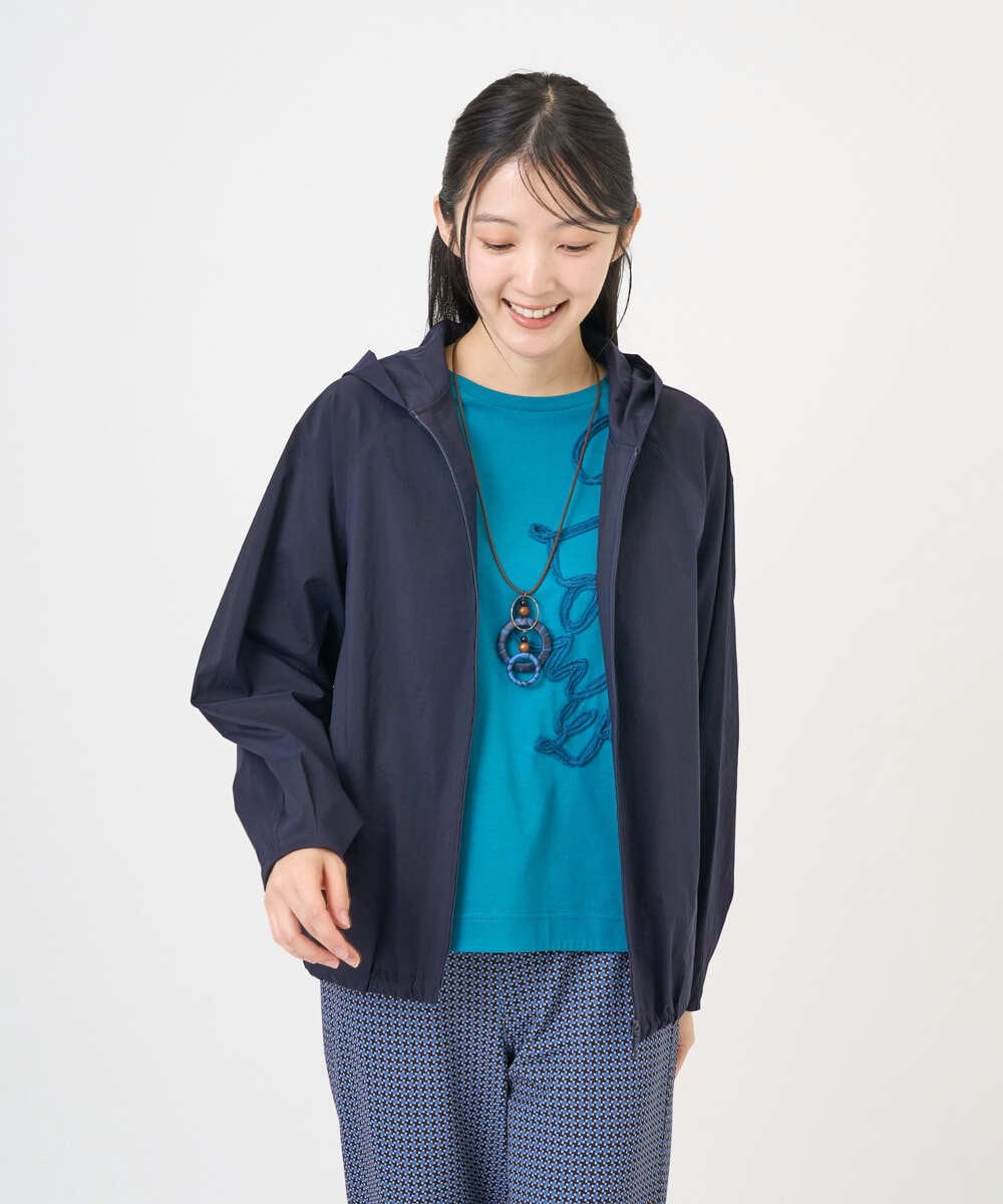 NGDGF37290 GIANNI LO GIUDICE(ジャンニ ロ ジュディチェ) [洗える]ナイロンストレッチタフタブルゾン ネイビー