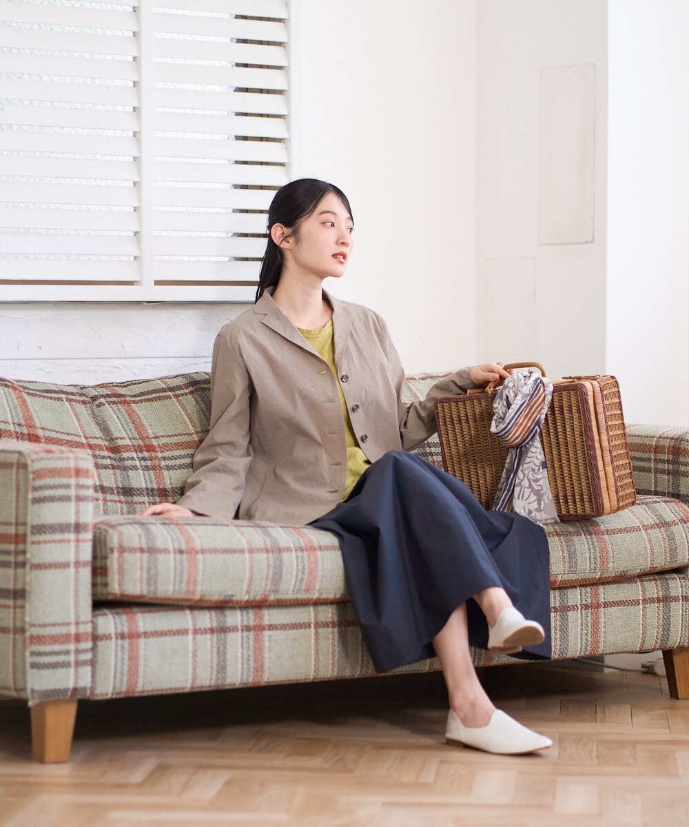 NGDGF57450 GIANNI LO GIUDICE(ジャンニ ロ ジュディチェ) [洗える・日本製]クレイペーパーナイロンジャケット ライトブルー