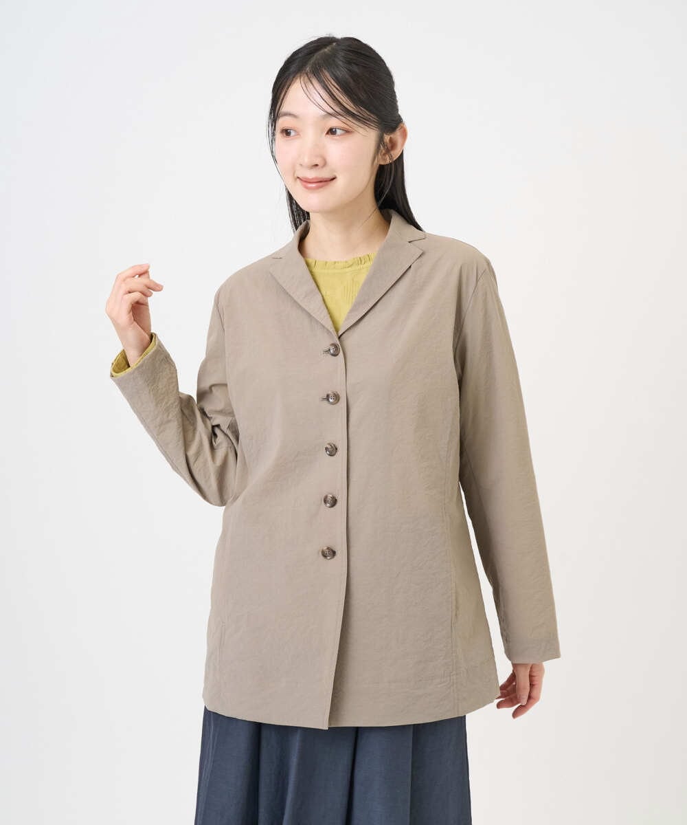 NGDGF57450 GIANNI LO GIUDICE(ジャンニ ロ ジュディチェ) [洗える・日本製]クレイペーパーナイロンジャケット ベージュ