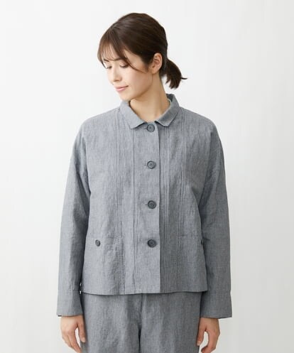 NGDGT30390 GIANNI LO GIUDICE [洗える]千鳥柄コットン麻ブルゾン