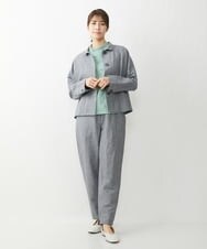 NGDGT30390 GIANNI LO GIUDICE(ジャンニ ロ ジュディチェ) [洗える]千鳥柄コットン麻ブルゾン ネイビー