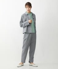 NGDGT30390 GIANNI LO GIUDICE(ジャンニ ロ ジュディチェ) [洗える]千鳥柄コットン麻ブルゾン ネイビー