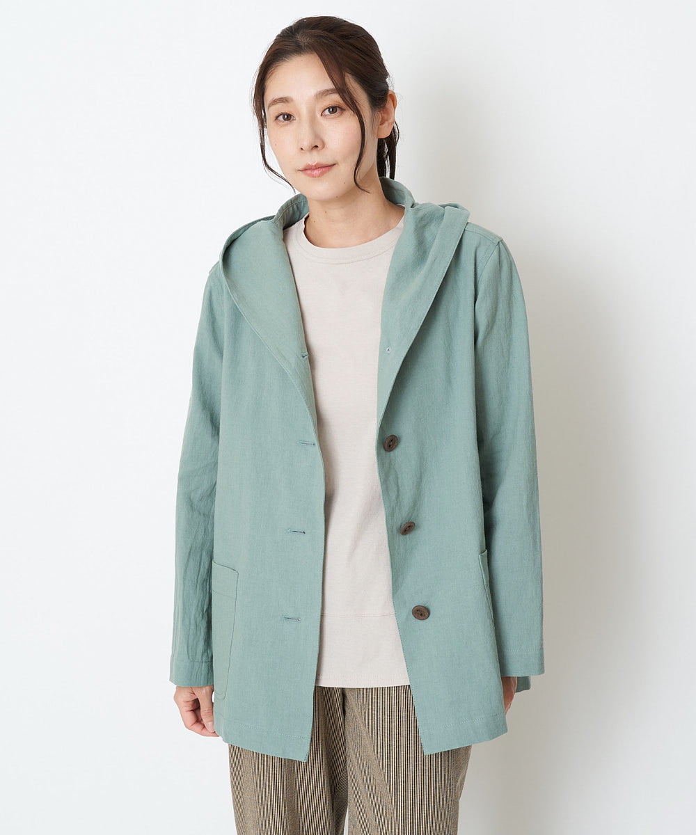 NGDGU01290 GIANNI LO GIUDICE [洗える]綿麻シュリンクフーディーショートブルゾン