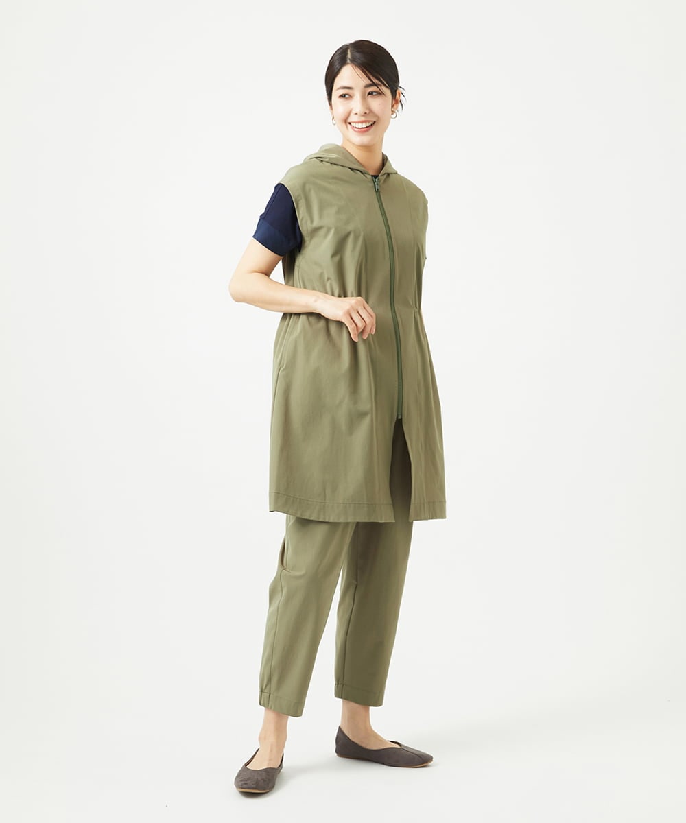 NGDHA02290 GIANNI LO GIUDICE(ジャンニ ロ ジュディチェ) [洗える・撥水加工]ナイロンリぺレントロングジレ カーキ