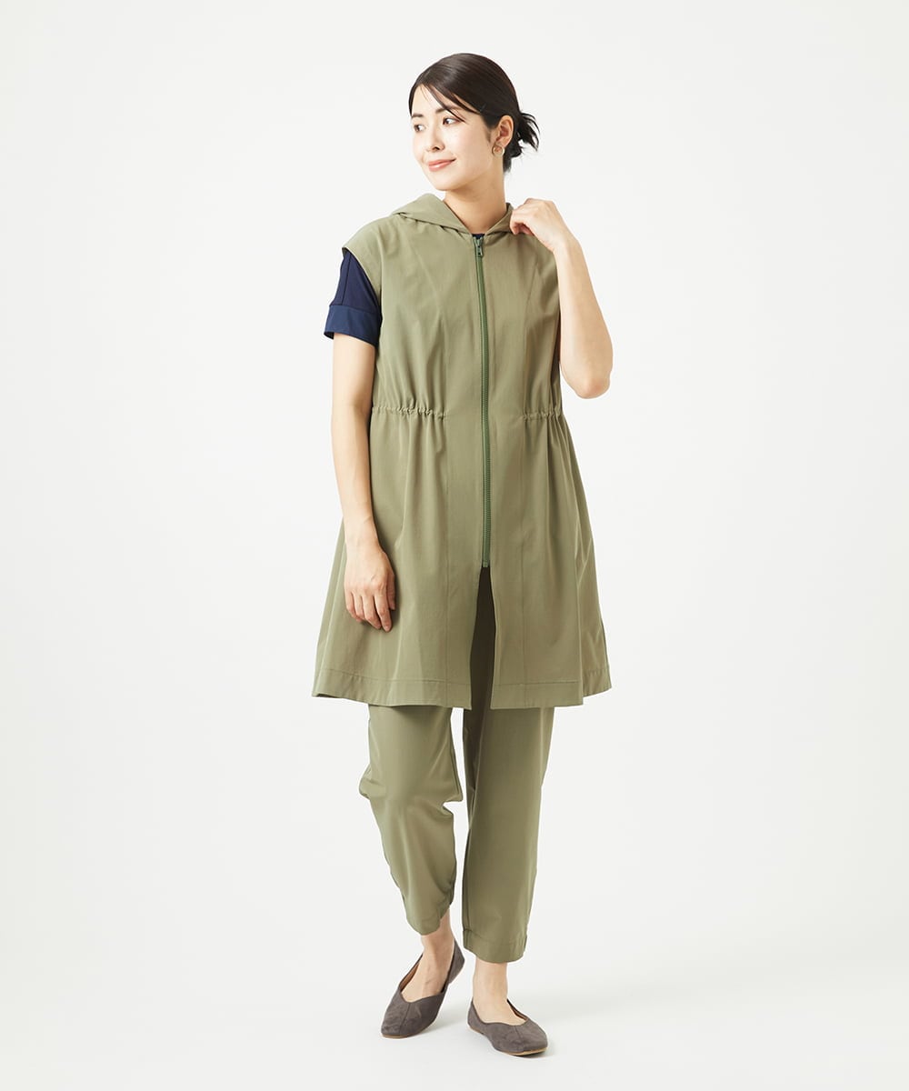 NGDHA02290 GIANNI LO GIUDICE(ジャンニ ロ ジュディチェ) [洗える・撥水加工]ナイロンリぺレントロングジレ カーキ