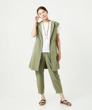 NGDHA02290 GIANNI LO GIUDICE(ジャンニ ロ ジュディチェ) [撥水加工・洗える]ナイロンリぺレントロングジレ カーキ