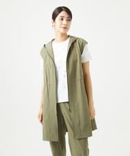 NGDHA02290 GIANNI LO GIUDICE(ジャンニ ロ ジュディチェ) [洗える・撥水加工]ナイロンリぺレントロングジレ カーキ