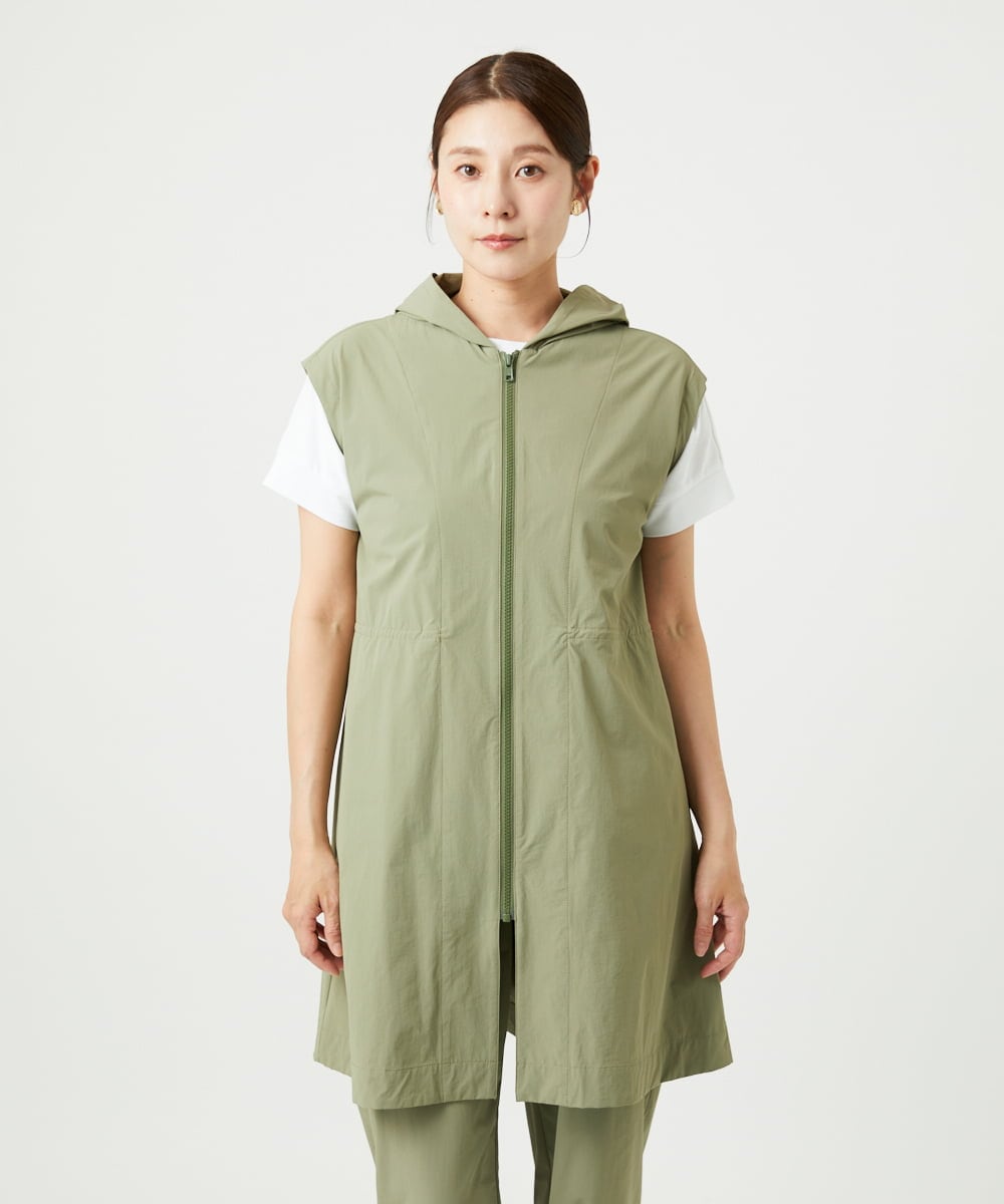 NGDHA02290 GIANNI LO GIUDICE(ジャンニ ロ ジュディチェ) [撥水加工・洗える]ナイロンリぺレントロングジレ カーキ