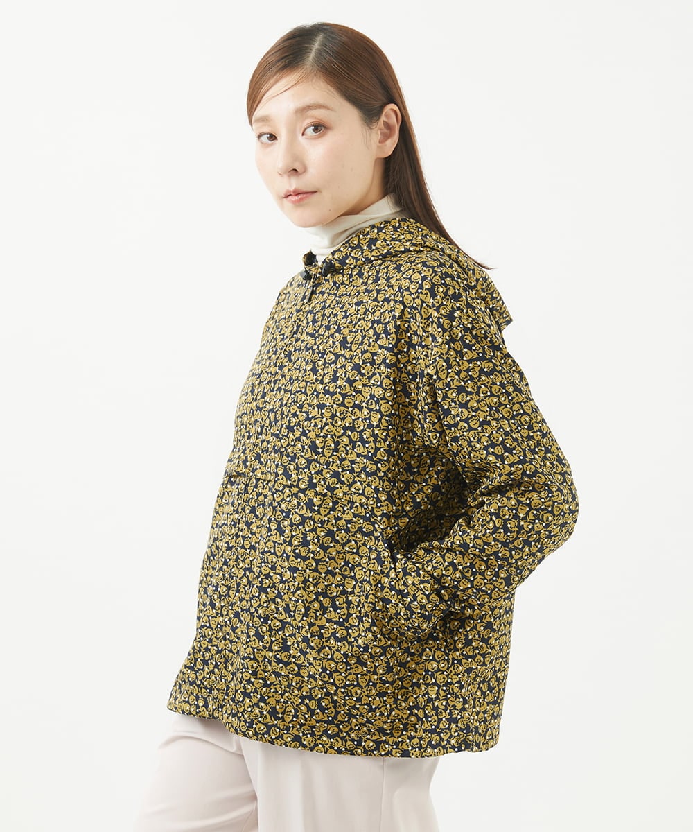 NGDHW07250 GIANNI LO GIUDICE(ジャンニ ロ ジュディチェ) [洗える・撥水加工]レインフラワープリントブルゾン ネイビー×イエロー
