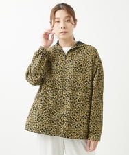 NGDHW07250 GIANNI LO GIUDICE(ジャンニ ロ ジュディチェ) [洗える・撥水加工]レインフラワープリントブルゾン ネイビー×イエロー