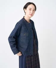 NGDJB20390 GIANNI LO GIUDICE(ジャンニ ロ ジュディチェ) [洗える]レインボーデニムジャケット ネイビー