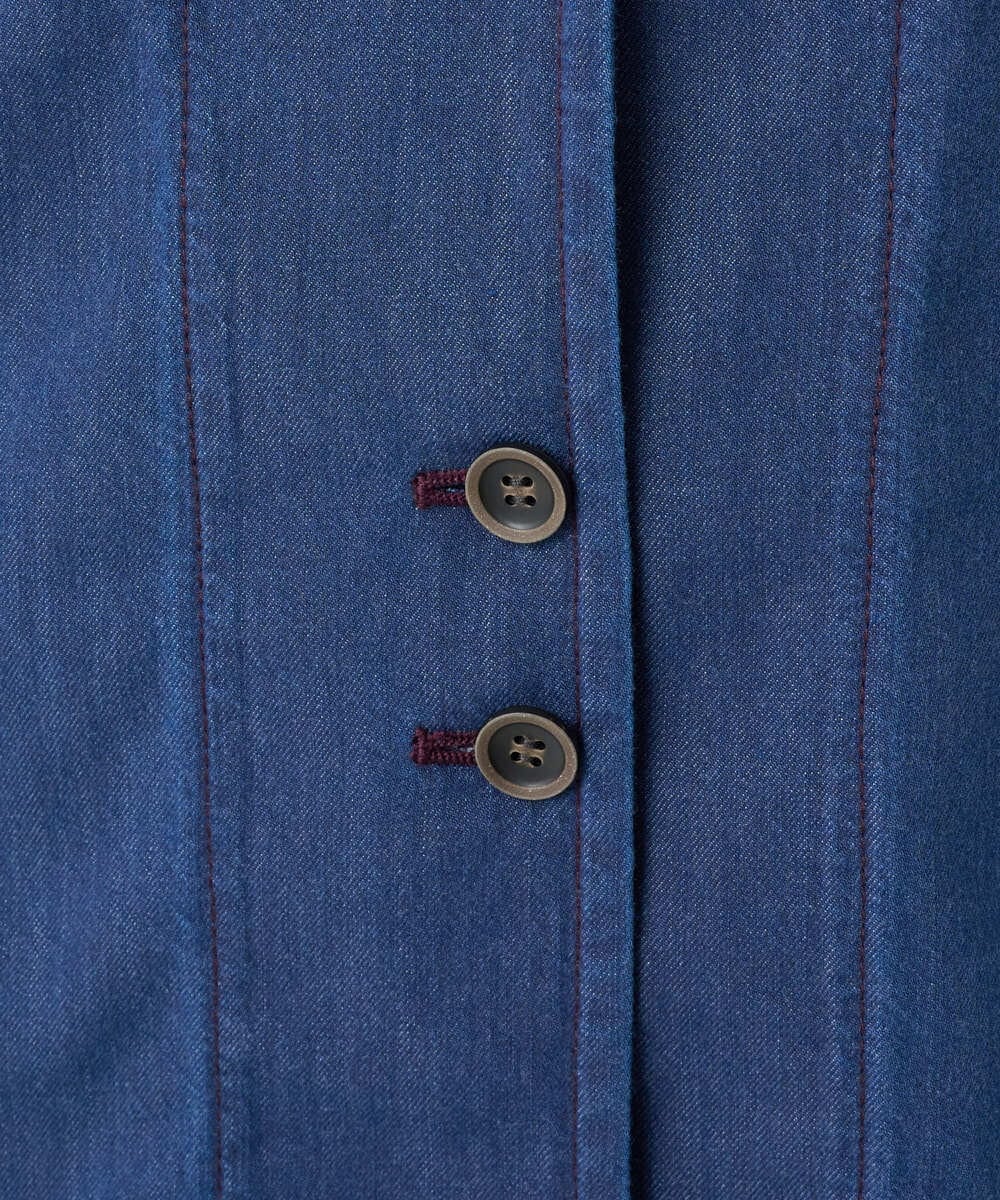 NGDJB21290 GIANNI LO GIUDICE(ジャンニ ロ ジュディチェ) [接触冷感・洗える]ビヨンドデニムＶネックジレ ネイビー