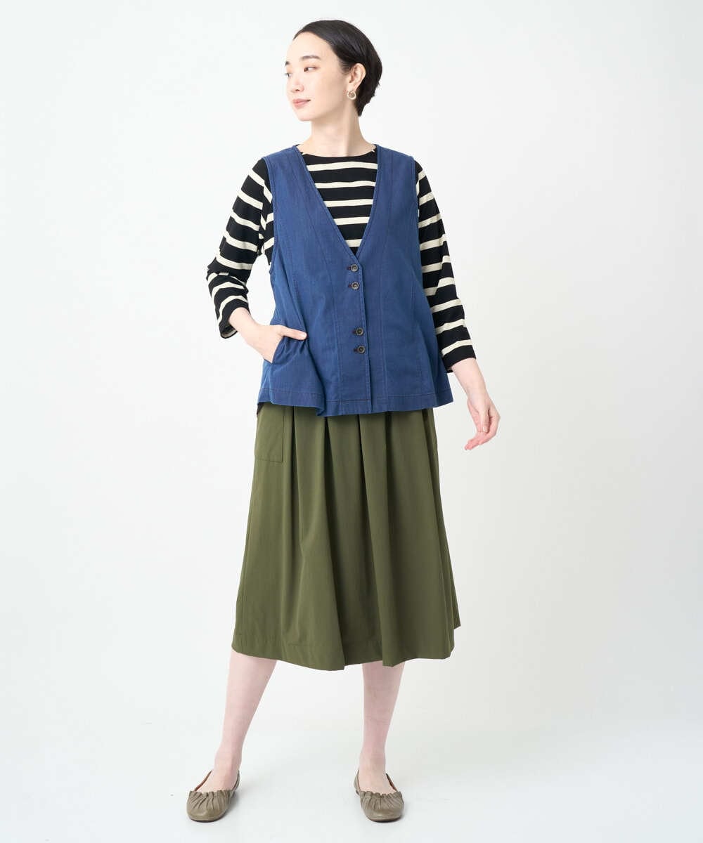 NGDJB21290 GIANNI LO GIUDICE(ジャンニ ロ ジュディチェ) [接触冷感・洗える]ビヨンドデニムＶネックジレ ネイビー